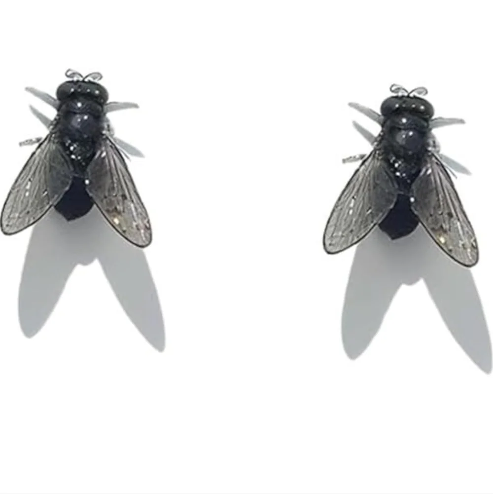 Elegant Black Fly Earrings